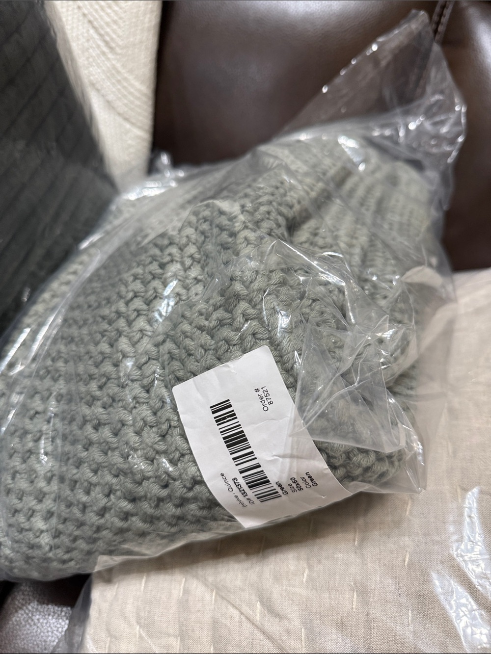 Quince Sage Cotton Fisherman Throw Blanket - Retail $84 - Picture 4 of 4